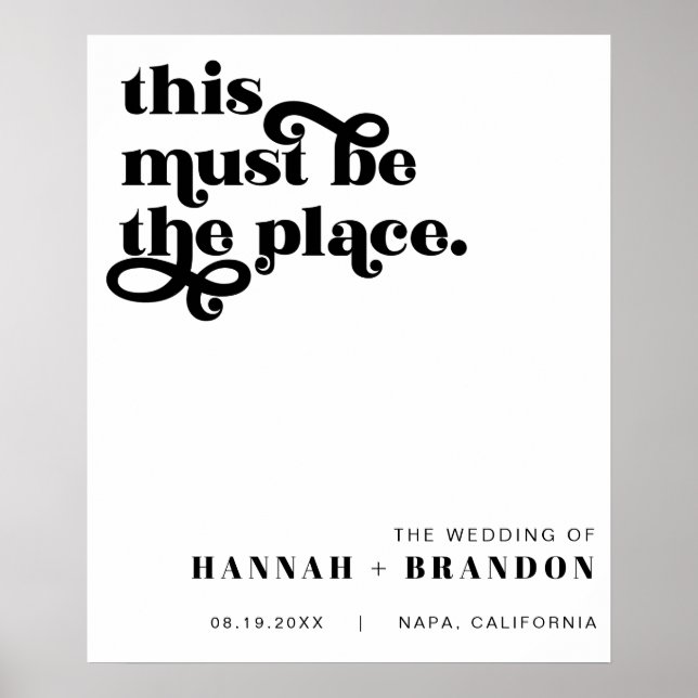 Minimal Modern Chic Typography Classic Wedding Poster (Front)