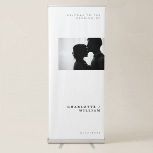 Minimal Modern Chic Typography Classic Wedding Retractable Banner