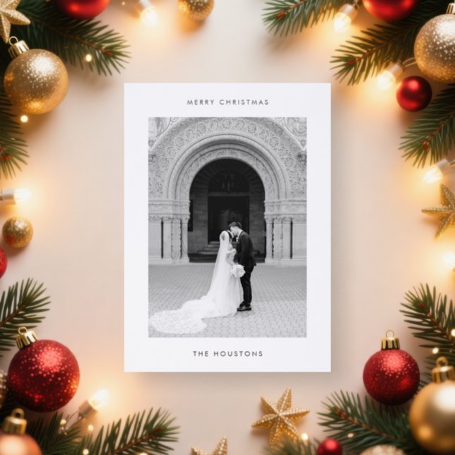 Minimal Modern Christmas Letterpress Photo Cards (Insitu)