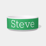 Minimal Modern Classic Solid Color Green Name Pet Bowl<br><div class="desc">Simple Solid Color Green Custom Name Pet bowl. Font can be changed by clicking the "Edit Design" button.</div>