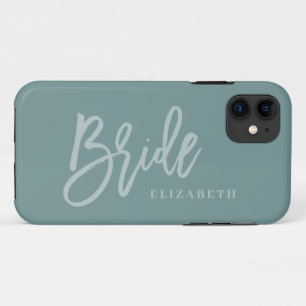 Minimal modern cleanline script text bride wedding iPhone 11 case