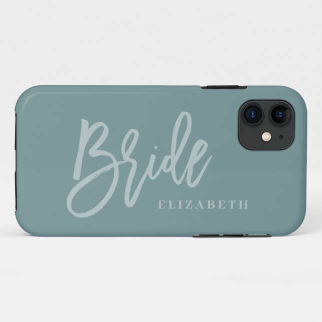 Minimal modern cleanline script text bride wedding Case-Mate iPhone case (Back (Horizontal))