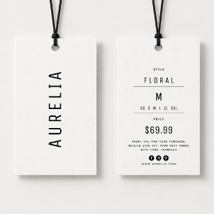 Minimal Modern Clothing Brand Hang Tag