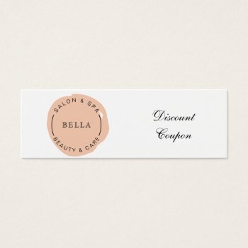 Minimal Modern Coral Salon And Spa Discount Card by MG_BusinessCards at Zazzle