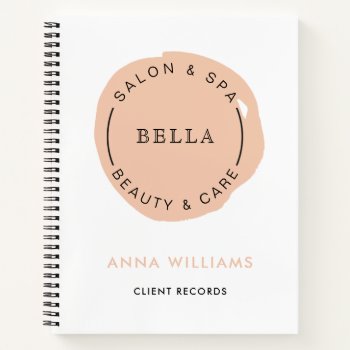Minimal Modern Coral Salon And Spa Notebook by MG_BusinessCards at Zazzle