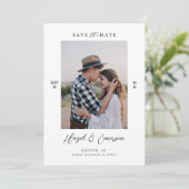 Minimal Modern Couple Photo QR Code Save The Date Invitation (Standing Front)