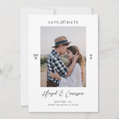 Minimal Modern Couple Photo QR Code Save The Date Invitation (Front)