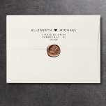 Minimal Modern Cream Wedding Invitation Envelope<br><div class="desc">Chic and minimal light cream envelope for your wedding invitations,  save the dates,  thank you cards,  engagement announcement,  couples shower and other correspondence. Personalize your monogram with your names joined together by a heart and your return address in simple modern typography.</div>