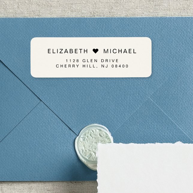 Minimal Modern Cream Wedding Return Address Label (Creator Uploaded)