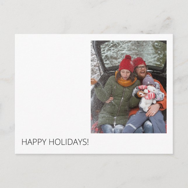 Minimal Modern Custom Holiday Greeting Postcard (Front)