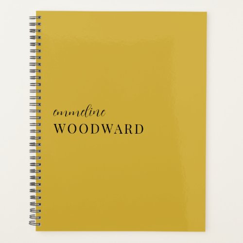 Minimal Modern Custom Name Gold Planner