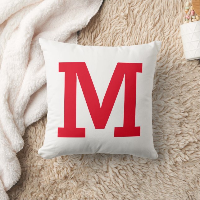 Minimal Modern Custom Name Large Initial   Throw Pillow (Blanket)