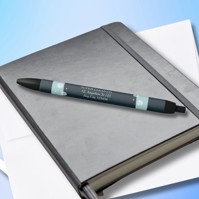 Minimal Modern Dark Blue Cleaning Services  Pen (Creator Uploaded)