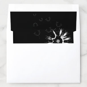 Minimal Modern Delicate Floral Monogram Wedding Envelope Liner