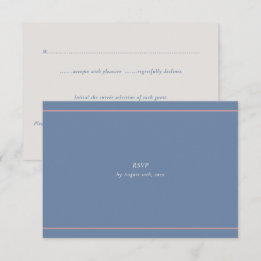 Minimal Modern Dusty Blue & Mauve Meal Selection RSVP Card