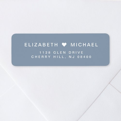 Minimal Modern Dusty Blue Wedding Return Address Label
