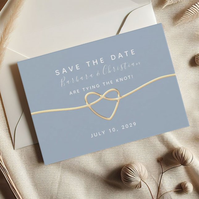 Minimal Modern Dusty Blue Wedding Save The Date (Creator Uploaded)