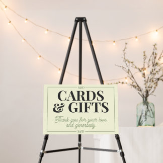 Minimal Modern Editable Wedding Cards & Gifts Sign