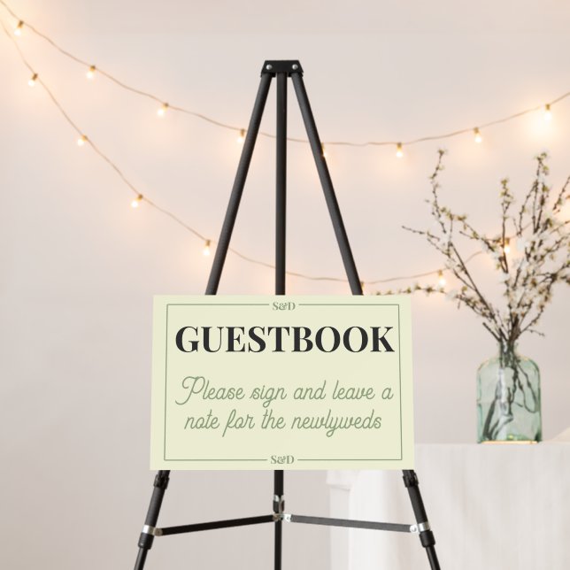 Minimal Modern Editable Wedding Guestbook Sign (In Situ (Stand))