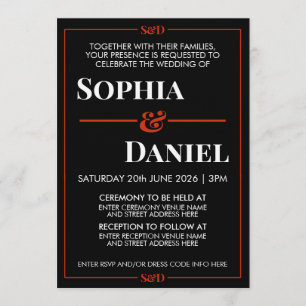 Minimal Modern Editable Wedding Invitation