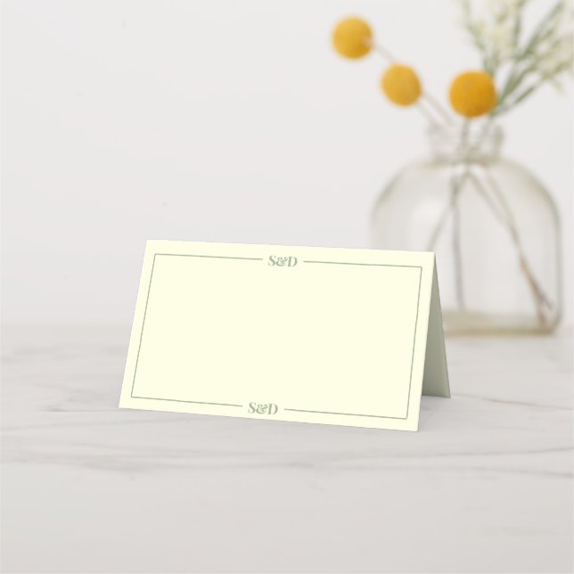 Minimal Modern Editable Wedding Place Card (Front)