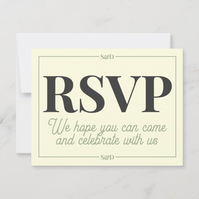 Minimal Modern Editable Wedding RSVP Card (Back)