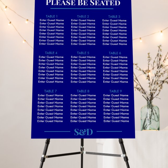 Minimal Modern Editable Wedding Seating Chart Sign (In Situ (Stand))