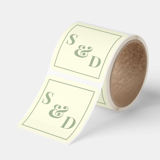 Minimal Modern Editable Wedding Square Sticker (Roll)