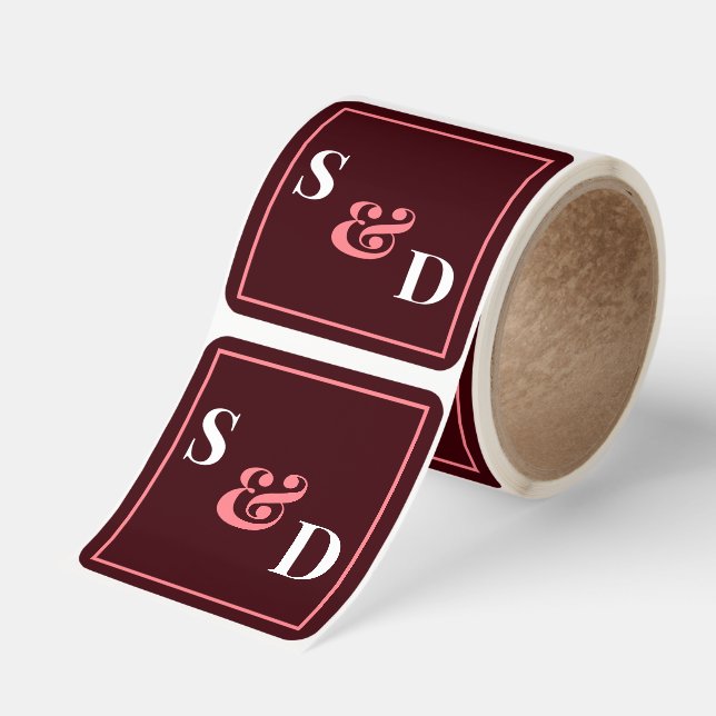 Minimal Modern Editable Wedding Square Sticker (Roll)