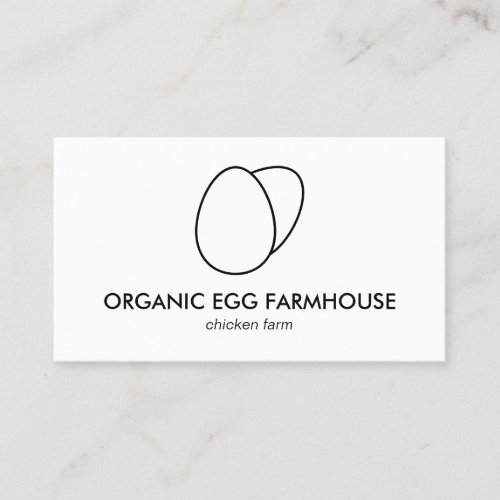 Minimal Modern Eggs Farmhouse Business Card