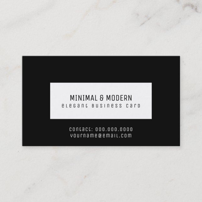 minimal & modern elegant black business card (Front)