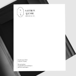 Minimal Modern Elegant Custom Logo Monogram Crest Letterhead