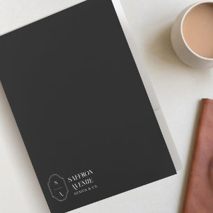Minimal Modern Elegant Custom Logo Monogram Crest Pocket Folder