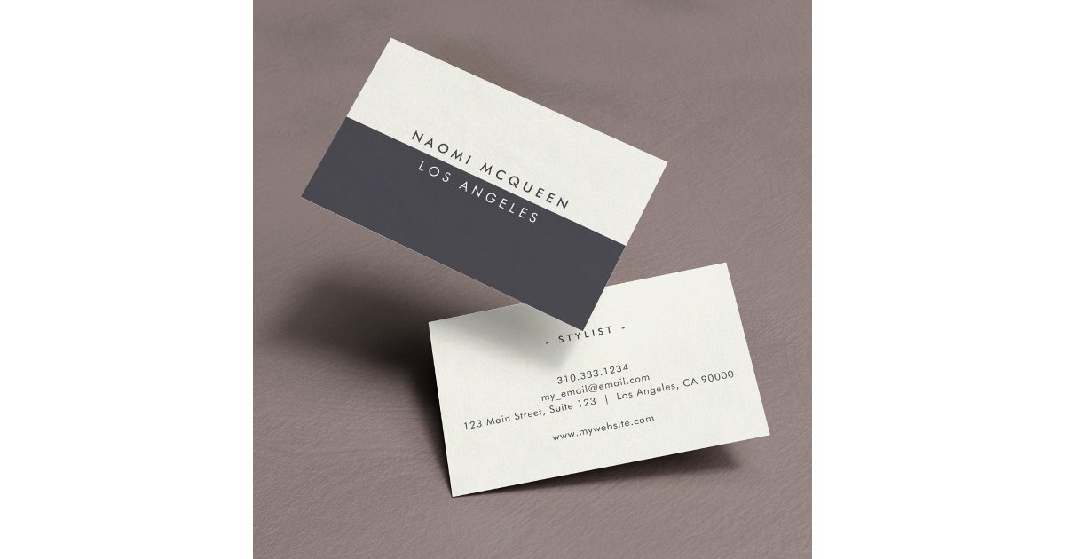 Minimal Modern Elegant Ivory Gray Simple Business Card | Zazzle