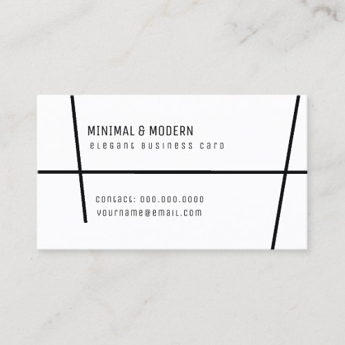 minimal  modern elegant minimalist white business card