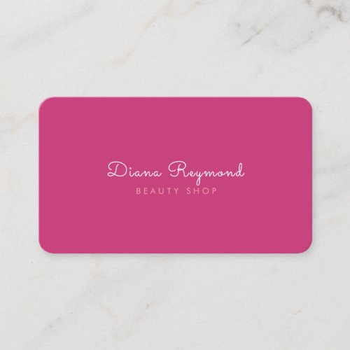 minimal modern elegant plain pink feminine beauty business card