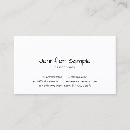 Minimal Modern Elegant Template Hand Script Text Business Card