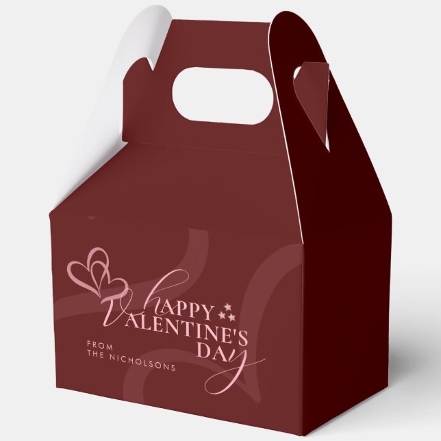 Minimal Modern Elegant Typography Valentine's Day Favor Boxes (Front)