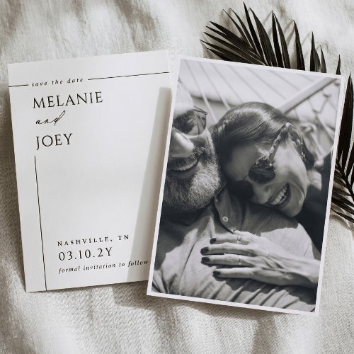 Minimal Modern Elegant Wedding Photo Save the Date Letterpress Photo Cards