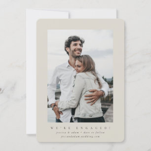 Minimal Modern Engagement Announcement Photo Card