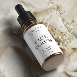 Minimal Modern Face Serum Bottle Wrapper Product Label