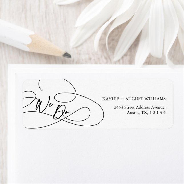 Minimal Modern Fancy Script "We Do" Wedding Label (Insitu)