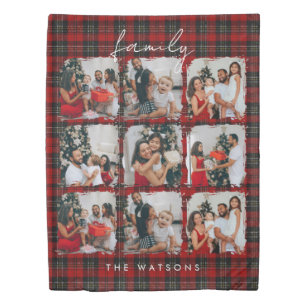 Minimal Modern Festive Rustic Family Photos Duvet Cover