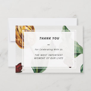Minimal Modern Floral Tulip Wedding Thank You -