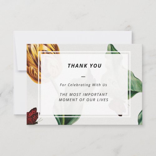 Minimal Modern Floral Tulip Wedding Thank You _ 