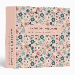 Minimal Modern Flowers Professional 3 Ring Binder
