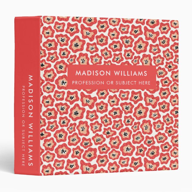 Minimal Modern Flowers Professional 3 Ring Binder (Front/Spine)