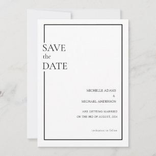 Minimal Modern Formal Black Script Save The Date
