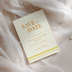 Minimal Modern Formal Script Butter Yellow Wedding Save The Date
