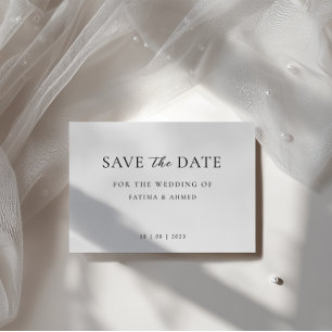 Minimal Modern Formal Script Wedding Save The Date Announcement Postcard